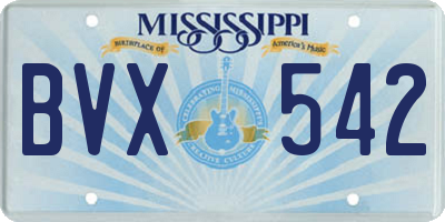 MS license plate BVX542