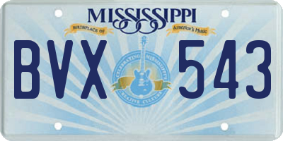 MS license plate BVX543