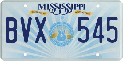 MS license plate BVX545