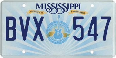 MS license plate BVX547