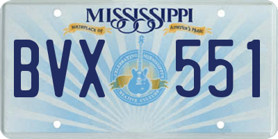 MS license plate BVX551