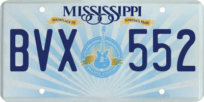 MS license plate BVX552
