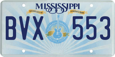 MS license plate BVX553