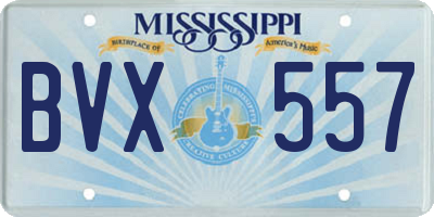 MS license plate BVX557