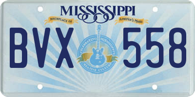 MS license plate BVX558