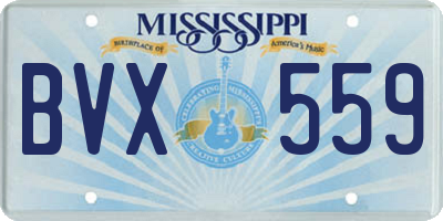 MS license plate BVX559