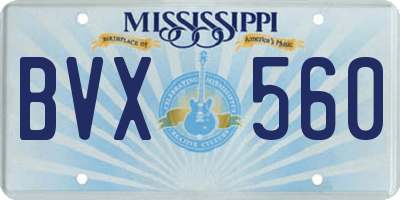 MS license plate BVX560