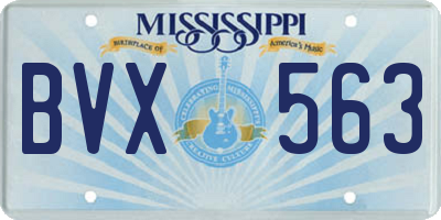 MS license plate BVX563