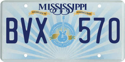 MS license plate BVX570