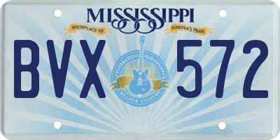 MS license plate BVX572