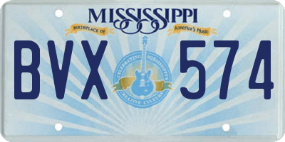 MS license plate BVX574