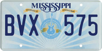 MS license plate BVX575