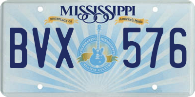MS license plate BVX576