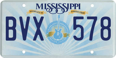 MS license plate BVX578