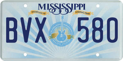 MS license plate BVX580