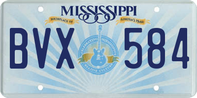 MS license plate BVX584
