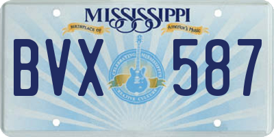 MS license plate BVX587