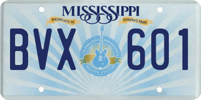 MS license plate BVX601