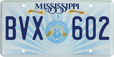 MS license plate BVX602