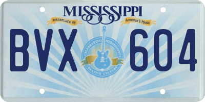 MS license plate BVX604