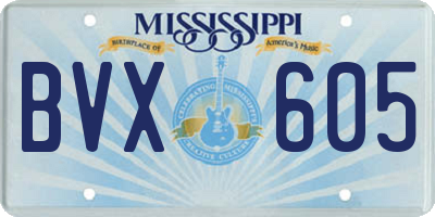 MS license plate BVX605