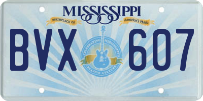 MS license plate BVX607