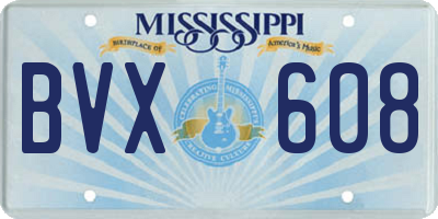 MS license plate BVX608