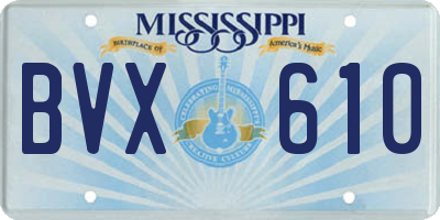 MS license plate BVX610
