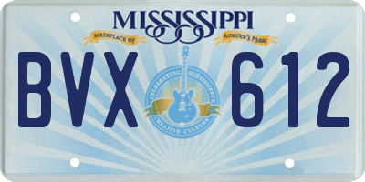 MS license plate BVX612
