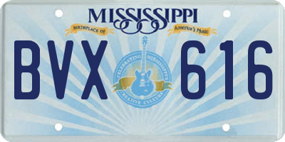 MS license plate BVX616