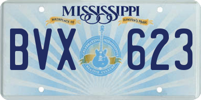 MS license plate BVX623