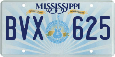 MS license plate BVX625