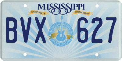 MS license plate BVX627