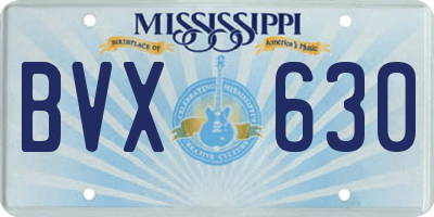MS license plate BVX630