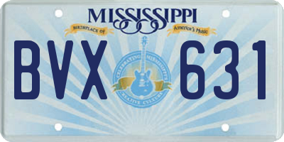 MS license plate BVX631