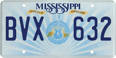 MS license plate BVX632
