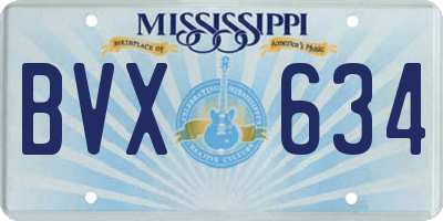 MS license plate BVX634