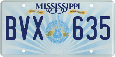 MS license plate BVX635