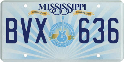 MS license plate BVX636