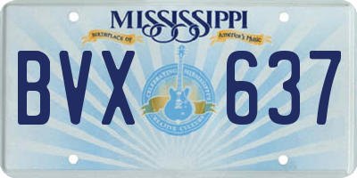 MS license plate BVX637