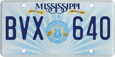 MS license plate BVX640