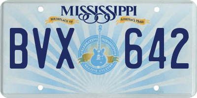 MS license plate BVX642