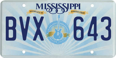 MS license plate BVX643
