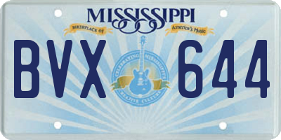 MS license plate BVX644