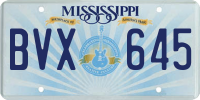 MS license plate BVX645