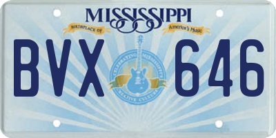 MS license plate BVX646