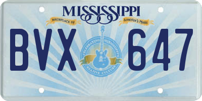 MS license plate BVX647