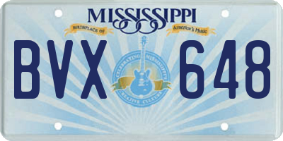 MS license plate BVX648