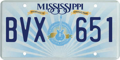 MS license plate BVX651