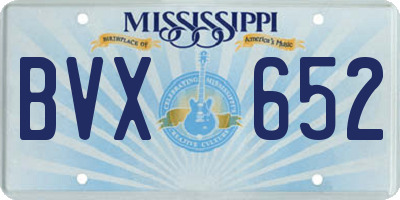 MS license plate BVX652
